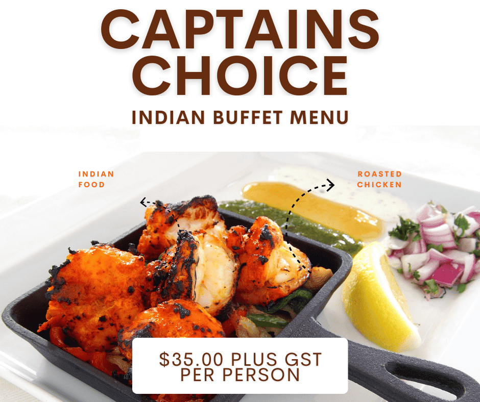 Ocean eagle Indian buffet menu Captains Choice